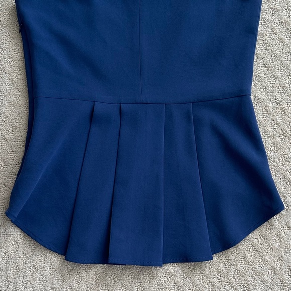 Rag & Bone Sleeveless Pleated High-Low Peplum Top Blue/Black Size 4 Modern Edgy - Picture 7 of 11